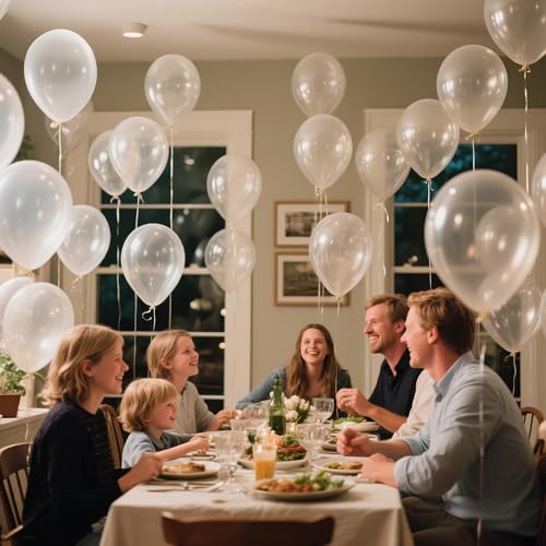 Image of Clear Balloon 12 Inch, 110pcs Latex Party Balloons Helium Bright Color for Birthday Baby Shower Wedding Party Supplies Arch Garland Decoration