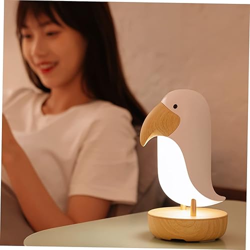 Miniatura 8 de Veemoon Lámpara de mesa de pájaro de madera, lámpara de noche de pájaro, lámpara de noche para niños, lámpara de escritorio para niños, luz de