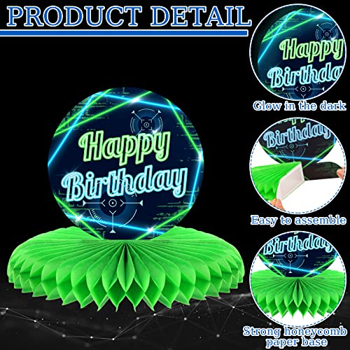 Yaomiao 9 Pcs Laser Tag Party Honeycomb Centerpieces Laser Tag Birthday Party Centerpieces Laser Theme Glow Birthday Party Supplies For Table Decor Kids Boys #TOP2