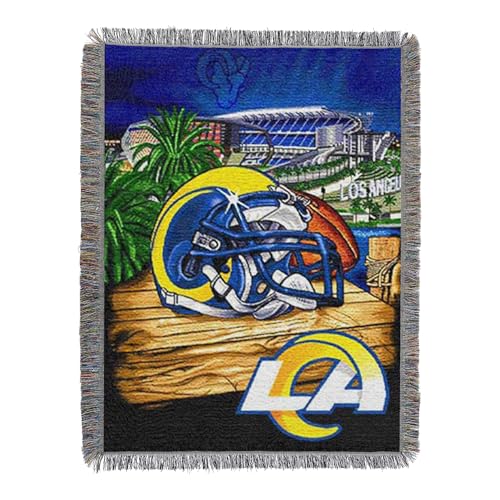 Northwest NFL Los Angeles Rams Home Field Advantage Woven Tapestry Wall Hanging, 48 x 60 Inches, Officially Licensed, Decorative Fringes