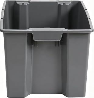 Stackable Open‑Top Plastic Bin, Gray Medium Garage Organizer | craft supplies and workshop sundries