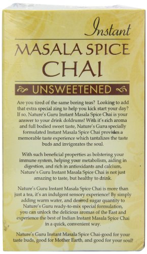 Nature's Guru Instant Masala Spice Chai Tea Drink Mix Unsweetened 10 Count Single Serve On-The-Go Drink Packets, 5.64 Ounce (Pack Of 1) (Mcu_Fba) #TOP2