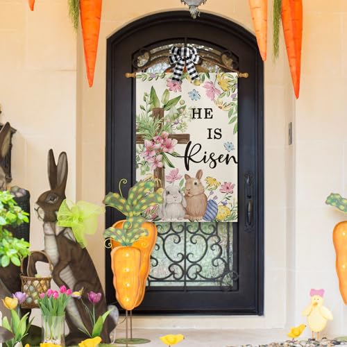 Drapeau de maison de Pâques He Is Risen 71x101 cm - 2