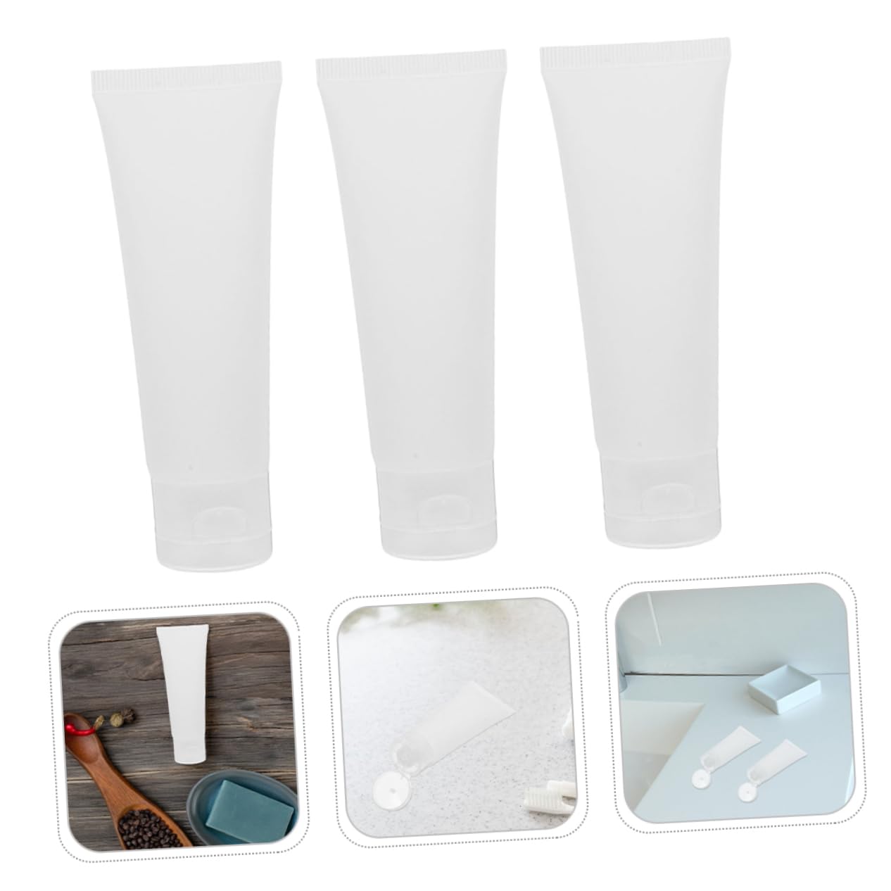 Gatuida Contenitori da Viaggio Refillabili 50 Pezzi 50ml Pp Pe Bianco | Articoli da Toilette e Dentifricio, Uso Quotidiano e Viaggio, Tubi Flessibili con Tappo a Ribalta