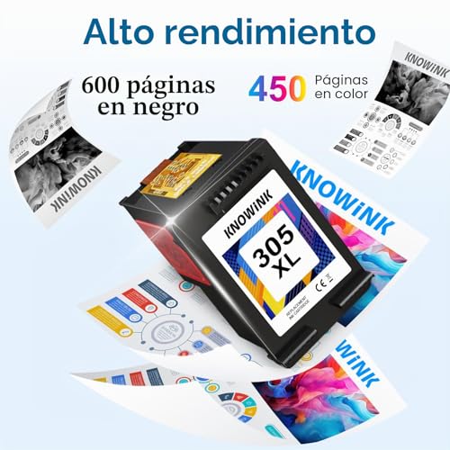 Miniatura 3 de Knowink 305 Xl Cartuchos De Tinta 305 Xl Negro Y Color Multipack Compatible Para Hp Deskjet 2710 2070e 2120 2721 4120 Hp Envy 6020e 6010 6032 6034 6020e 6420 Impresora 2-Pack