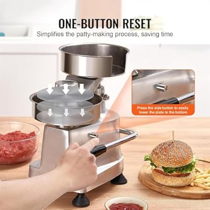Burger Patty Maker mit Hamburger Rindfleischpresse Maschine – robuster Edelstahl Fleischformprozessor für perfekte Patties – Bild 6