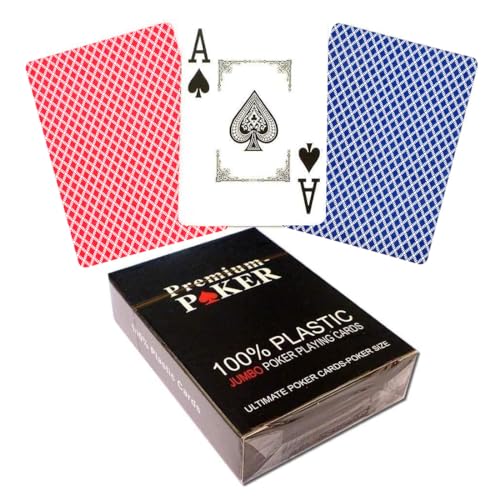 NEU 12 X PREMIUM HIGH END Poker Karten 1POKERKARTEN 100 Prozent Plastik -GROSSER Index - 2 ECKENZEICHEN CASINO QUALITÄT – Bild 3