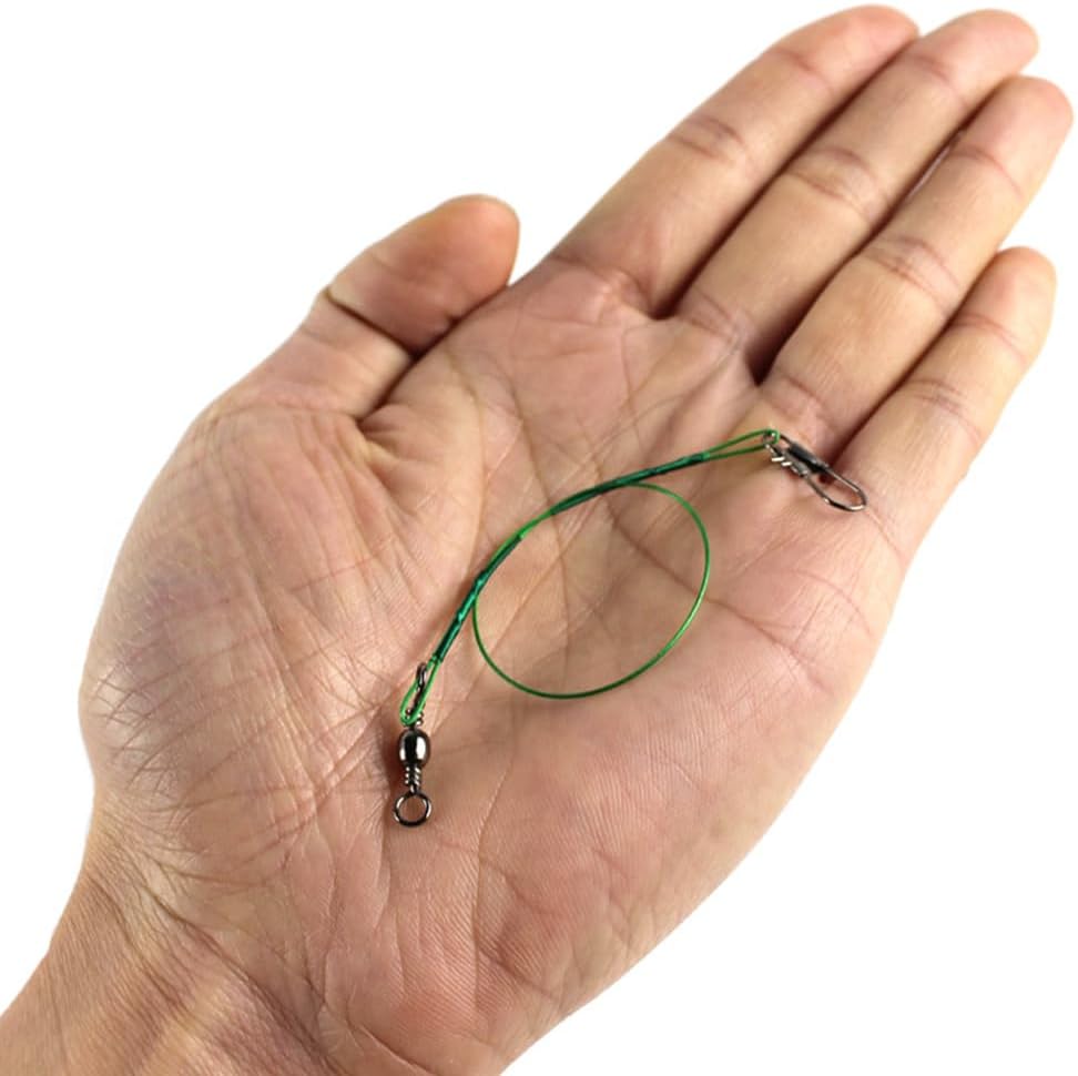 75 Piece 3 Different Sizes Fishing Lure Wire Traces Leaders in ,Steel Wire Fishing Wire Saltwater Tackle Rig with Swivel and Snap, for Attaching Various Fishing Accessories