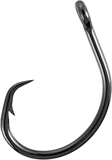 Dr.Fish 30 Pack Circle Hooks 3X Strong in-Line for Saltwater & Freshwater, Live Bait Non-Offset Fishing Hooks for Striper, Catfish, Mackerel, Bass, Tuna
