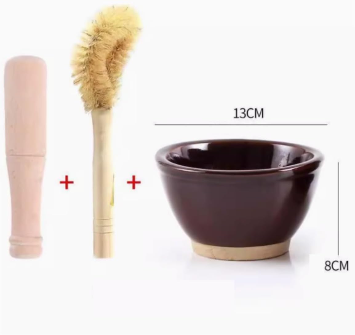 Mortar Pestle Set Old Fashioned Stone Mortar Grinding Garlic Pounder Household Ceramic Pestle Set Kitchen Grinder