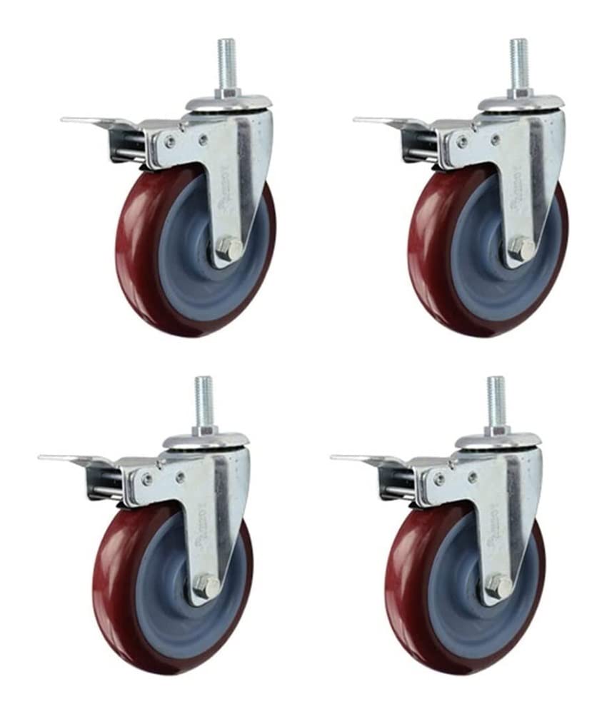 Roulettes pivotantes universelles robustes avec frein filetées M12