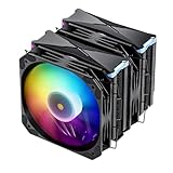 Vetroo U6PRO Dual Tower CPU Cooler - 220W TDP, 6 Heatpipes, Top ARGB Lighting, 130mm ARGB & PWM Fan - Compatible with Intel LGA 1851/1700/1200/115X & AMD AM5/AM4