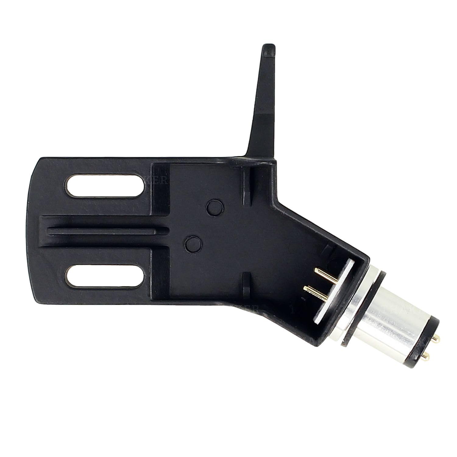 THAKKER CHS-13 - Coque de tête Angulaire en Aluminium léger - Noir | Connecteur SME | pour tonearms Droits | INCL. Câbles Coquille de tête | Cranked Headshell