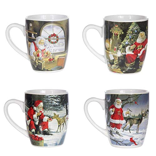 Annastore 36 x Weihnachtstassen Nostalgie aus Keramik Glühweintassen | Weihnachtsbecher - Glühweinbecher