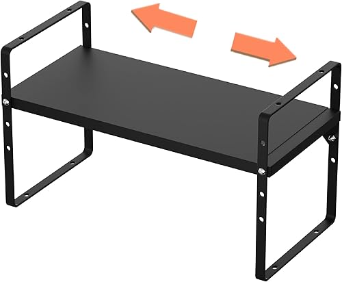 Slideep Estante ajustable de altura para gabinete, estante de 16.54 a 27.17 pulgadas, estante de armario expandible para cocina, baño, despensa,