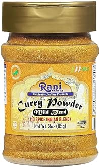 Rani Curry Powder Mild (10-Spice Authentic Indian Blend) 3oz (85g) PET Jar ~ All Natural | Salt-Free | NO Chili or Peppers | Vegan | No Colors | Gluten Friendly | NON-GMO | Kosher | Indian Origin