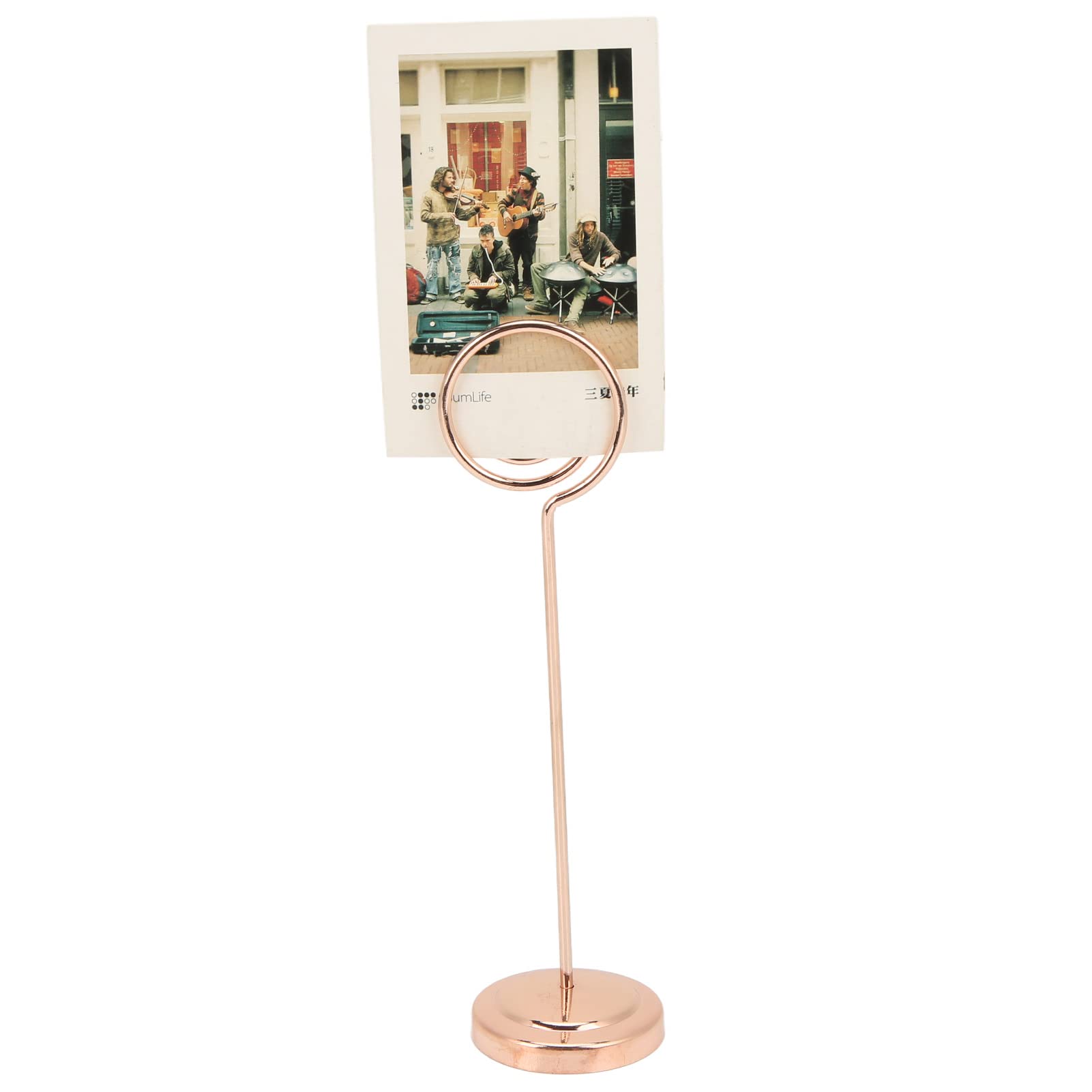 Uchwyty na numery stolików, Table Number Holder Semicircle Base Electroplating Gold Rose 2 Pcs Wedding Office(Rose Gold)
