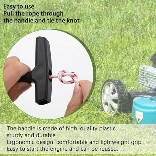 TXXATX 3mm Lawnmower Pull Cord 10m/32.8Ft Pull Cord for Petrol Lawnmower with 4 Pcs Pull Cord Handle Recoil Starter Rope Replacement Universal Engine Starter for Chainsaw Trimmer Petrol Lawnmower - Image 3