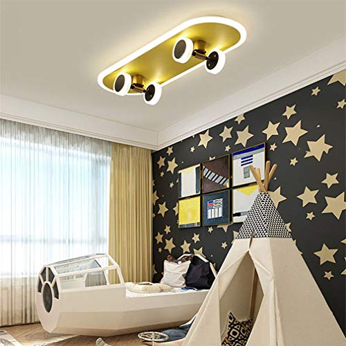 LucaSng-Skateboard-Deckenlampe-LED-Kinderzimmerlampe-Dimmbar-Fernbedienung-Deckenleuchte-32W-Jungen-Maedchen-Kinderzimmer-Jugendzimmer-Moderne-Metall-Decken-Lampe-Kinderdeckenlampe-3000-6500K