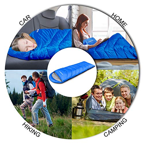 Miniatura 6 de Yordawn Saco De Dormir Adulto Niños Ultraligero Y Compacto, Saco Dormir Ligero Camping 4 Estaciones Sacos De Dormir Invierno Verano, Sleeping Bag Saco Cama Impermeable Para Viajes Senderismo, Azul