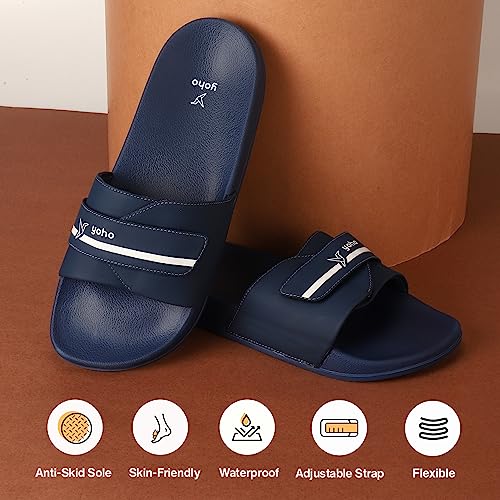 Image of YOHO Drystep Sliders for Men | Waterproof Monsoon Footwear & Rainy Sandals | Skin Friendly Adjustable Strap