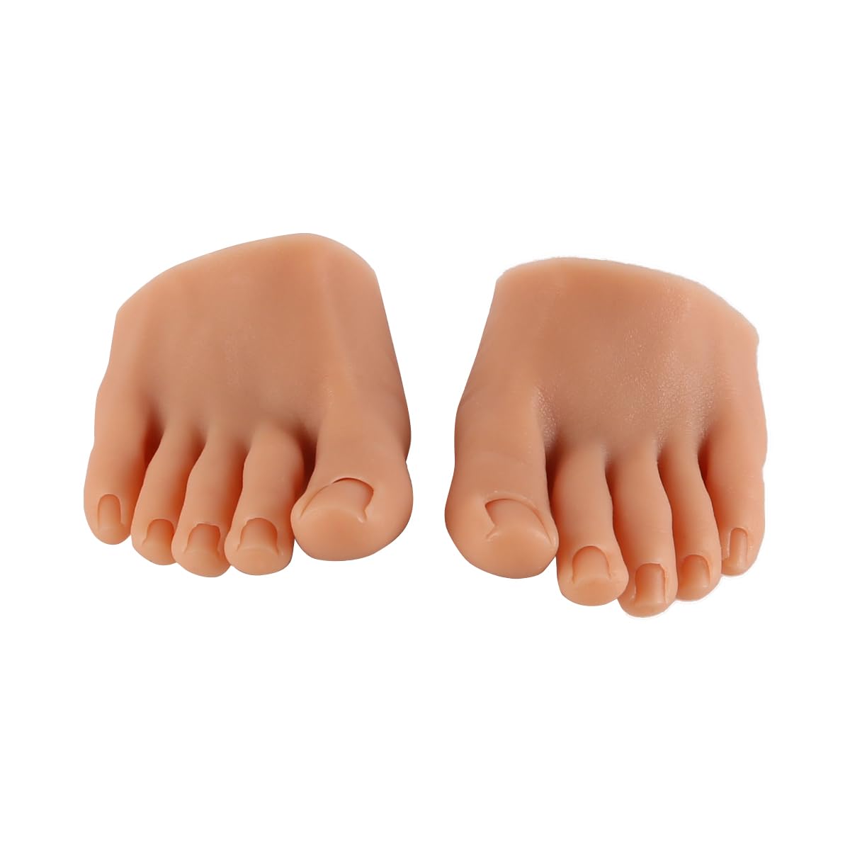 1 Paire de Pieds en Silicone pour manucure, modèle de Pied réaliste, Peau Moyenne, Naturel, pour entraînement à l'art des Ongles