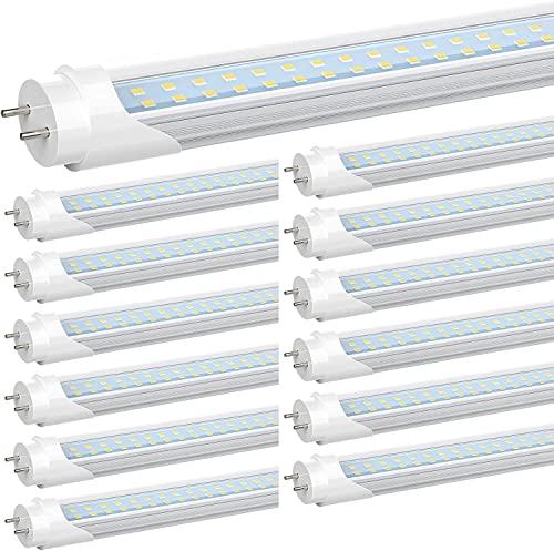Jesled 4Ft T8 Led Type B Tube Light Bulbs, 24W 5000K Daylight White, 3000Lm, 4 Foot T12 Led Replacement For Flourescent Tubes, Ballast Bypass, Dual-End Power, Clear, Warehouse Shop Lights (12-Pack) #TOP11