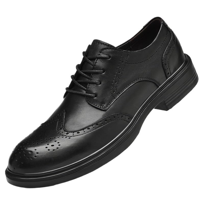 Dress Shoes for Men's Platform Lace Up Synthetic Leather Low Top Party Wingtip Working