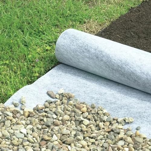 Malla Antihierbas Tela para Paisaje, Tela para Entrada de 5oz, Tela Filtrante No Tejida de 5-100m de Largo, Tela de Drenaje para Cobertura del Suelo para Paisajismo / Drenajes Franceses(2m(6.5ft)x100m