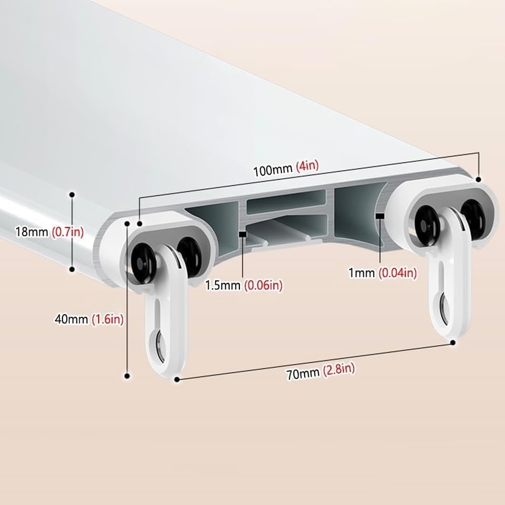 Podwójny system szyn do montażu sufitowego, 3 m, aluminiowa szyna działowa, bardzo szeroki karnisz do dekoracji domu, biały, 300 cm