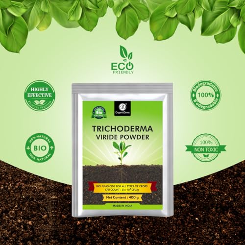 Image of OrganicDews Trichoderma Viride Powder 400 g (2 x 10^8 CFU per Gram) Bio Fungicide for Plants Controls Root Rot /Stem Rot - 400 g