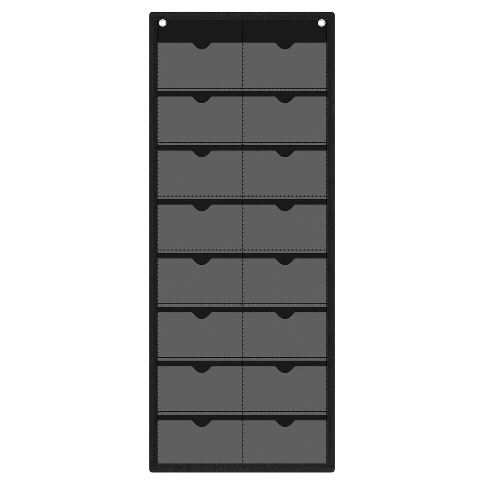 Nucelit Strong Oxford Fabric Card Holder With 16 Transparent Pvc Sections And Reinforced Hanging Holes Reinforced Grommets Wall Hanger