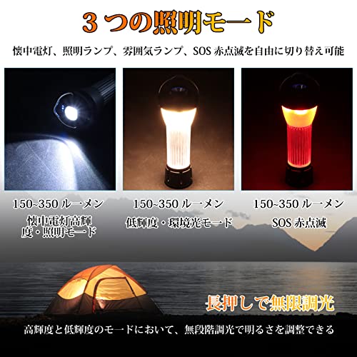 LEDランタン キャンプランタン 懐中電灯 多機能 ミニランタ