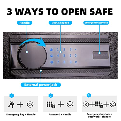 2.5 Cub Security Business Safe And Lock Box With Digital Touch Screen Keypad And Sensitive Alarm System, Mute Entry System, Drop Slot Safes With Top Load Drop Box For Money And Mail, Business #TOP4