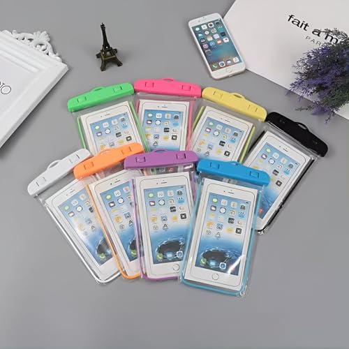 Image of Mobile Waterproof Pouch Universal Size Transparent for All Smart Phones (Blue Yellow Pack 2)