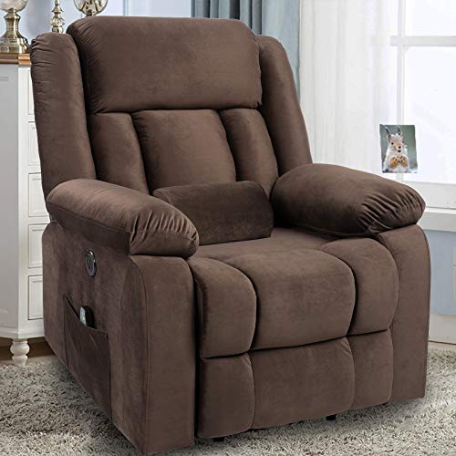 Ipkig Power Lift Recliner Chair For Elderly With Massage And Heating, Comfy Velvet Electric Lift Recliner Chair With Usb Ports, Lumbar Pillow And 2 Side Pockets For Living Room Nursing Home (Brown) #TOP5