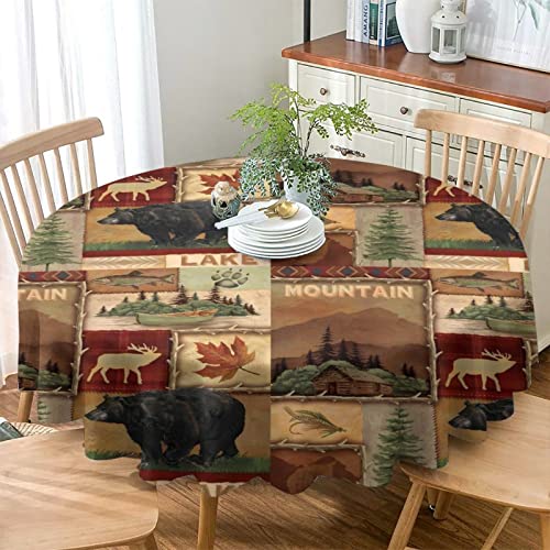 Rustic-Bear-Tablecloth-Retro-Rustic-Vintage-Bear-Cottage-Country-Rustic-Cabin-Farmhouse-Style-Table-Cover-Water-Resistant-Wipeable-Tablecloths-for-Kitchen-Dinning-Decor-60 Rustic Bear Tablecloth Retro Rustic Vintage Bear Cottage Country Rustic Cabin Farmhouse Style Table Cover Water Resistant Wipeable Tablecloths for Kitchen Dinning Decor 60