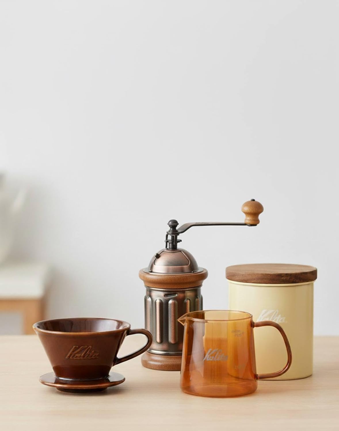 Kalita Coffee Grinder Wood High Granular Stable Aluminum Grinder KH-5 ac Adjustable Coarseness Hand Grinding Coffee Mill Manual Grinder Present Gift Gift Gift #42224