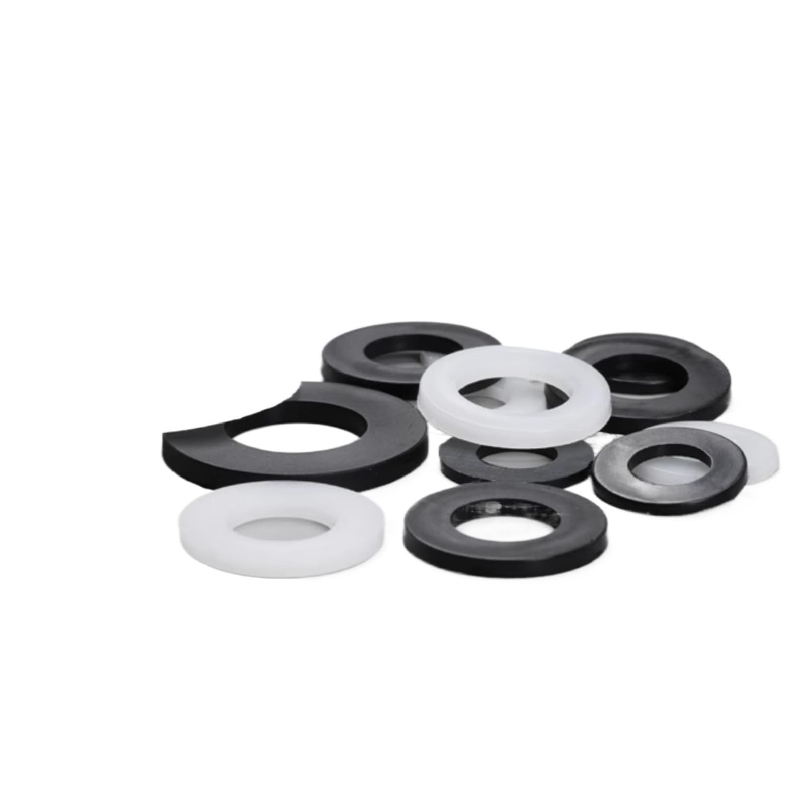 Flache Unterlegscheiben, M2, M3, M4, M5, M6, M8, Kunststoff-Unterlegscheibe, Nylon, einfarbig, Abstandshalter, Isolierung, Dichtungsring, weiß, schwarz, 100 Stück, und langlebig (weiß, M6 x 12 x 1,2