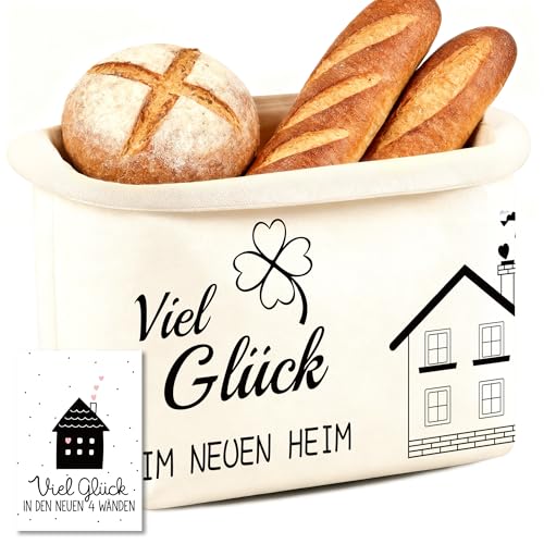 Sranin Brotkorb Stoff – Brottasche & Brötchenkorb fürs neue Zuhause – Stoffkorb als Geschenkidee zum Einzug oder Auszug