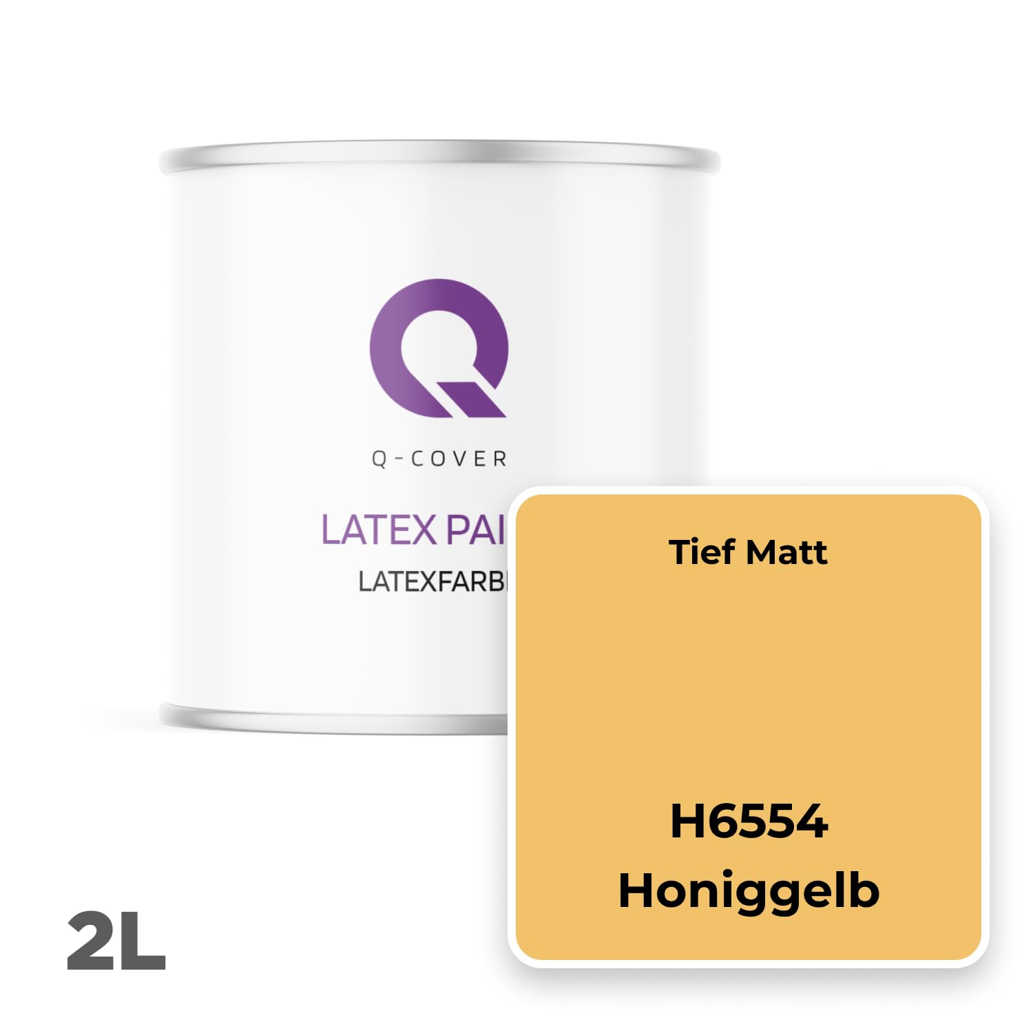 Peinture au latex Miel 2L – très mat, intérieure, sans odeur, hypoallergénique, peinture murale