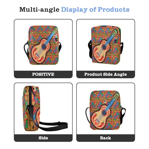 mens messenger bag Crossbody Bags For Women Shoulder Hand Bags Adjustable Strap for School School- Mexico Guitar4