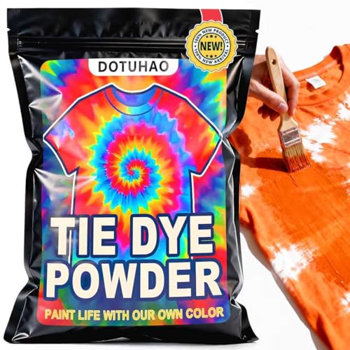 DOTUHAO Tie Dye Powder Orange Fabric Dye Tie Dyes for Clothes Creative Dyes for Clothes Perfect for Arts & Crafts DIY Fabric Art (Orange 2 OZ)