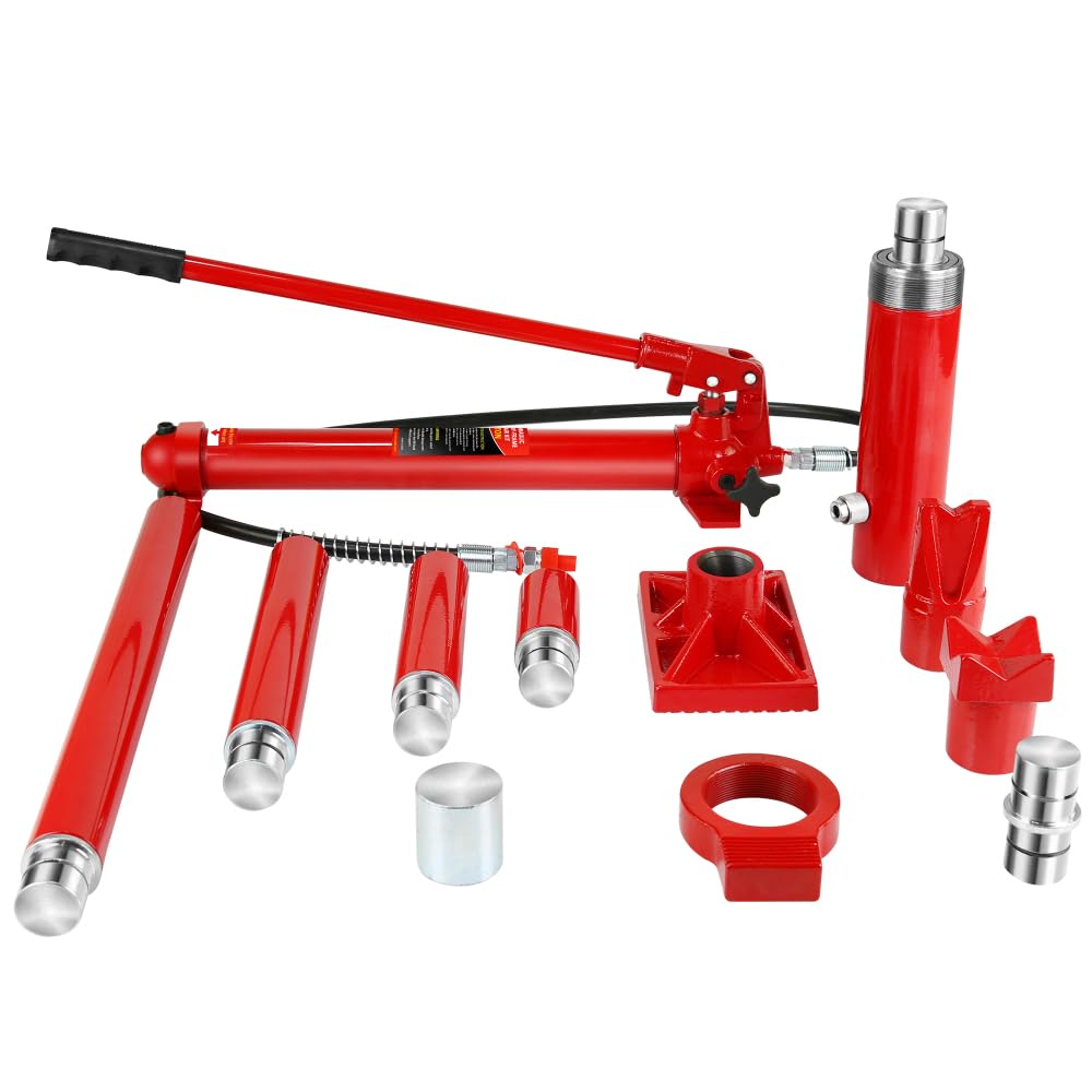 Porta Power Kit de 20 toneladas, gato hidráulico portátil con manguera de aceite, kit de reparación de marco de carrocería de automóvil con estuche de almacenamiento para reparación de automóviles