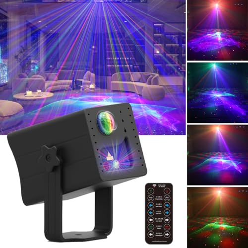 Portable Rechargeable RGB Laser-LED Light Sound Activated Projector for DJ Disco Stage Party Xmas...