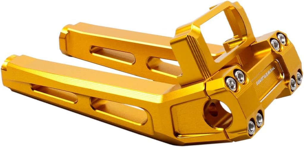 POWER JAMES Gold 10.0" Tall Handlebar Risers Kit with Gauge Module Mount Compatible with Harley Davidson Street Bob, Low Rider S, FXST, FXLRST, Softail, Dyna with 1.0" Clamping Area