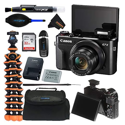 Canon PowerShot G7 X Mark II Digital Camera + 32GB SD Memory Card + Sunshine Deluxe Bundle (Black)