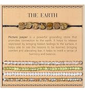 CATCHY & CRAFTY 5 Pcs Natural Stone Heart Bracelet Crystal Glass Bead Bracelets for Women Healing...