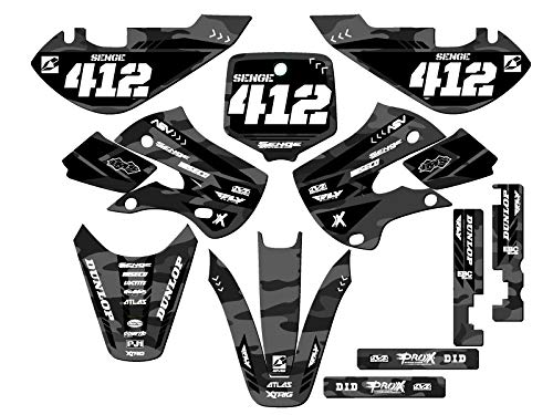 2000-2020 KX 65, Apache Matte Grey (Matte Finish) Complete Custom Senge Graphics Kit, Compatible with Kawasaki