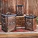 BLACK FOREST DECOR Pinecones Metal Canisters - Set of 3